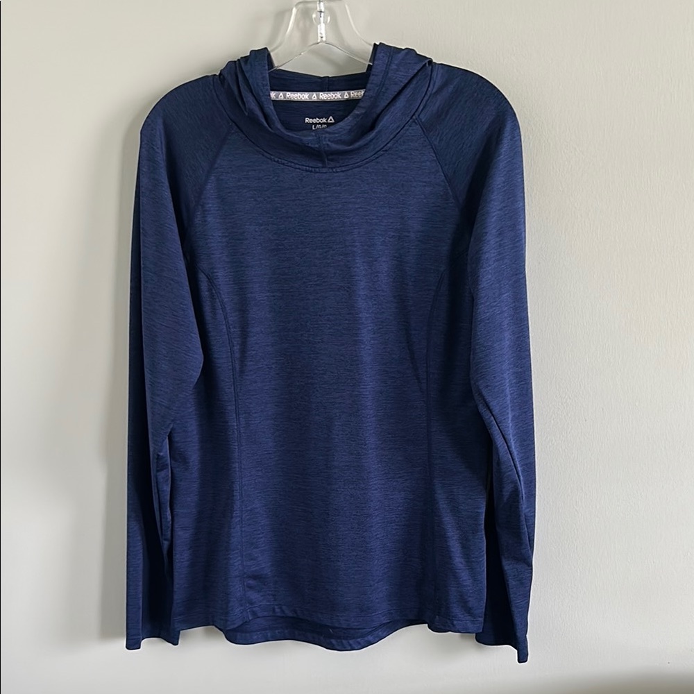 Reebok Navy Blue Crew Neck Hooded Shirt